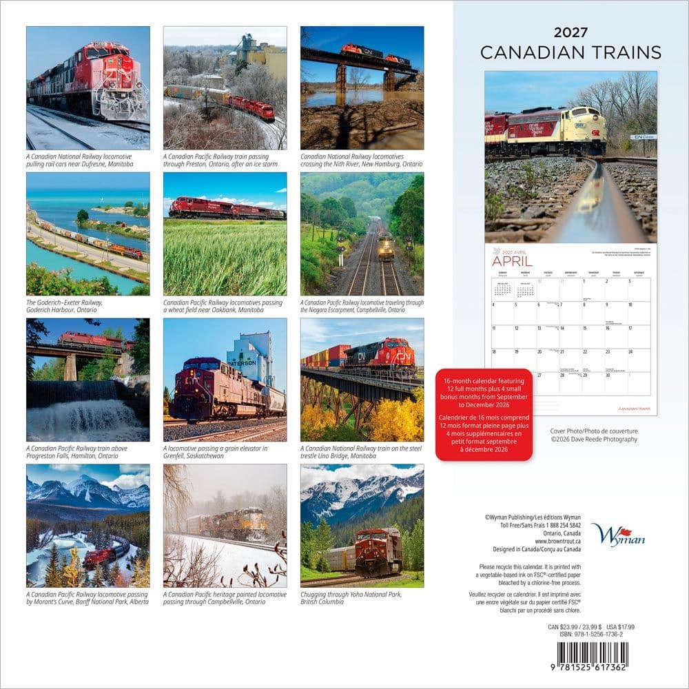 Trains Canadian 2027 Wall Calendar First Alternate Image