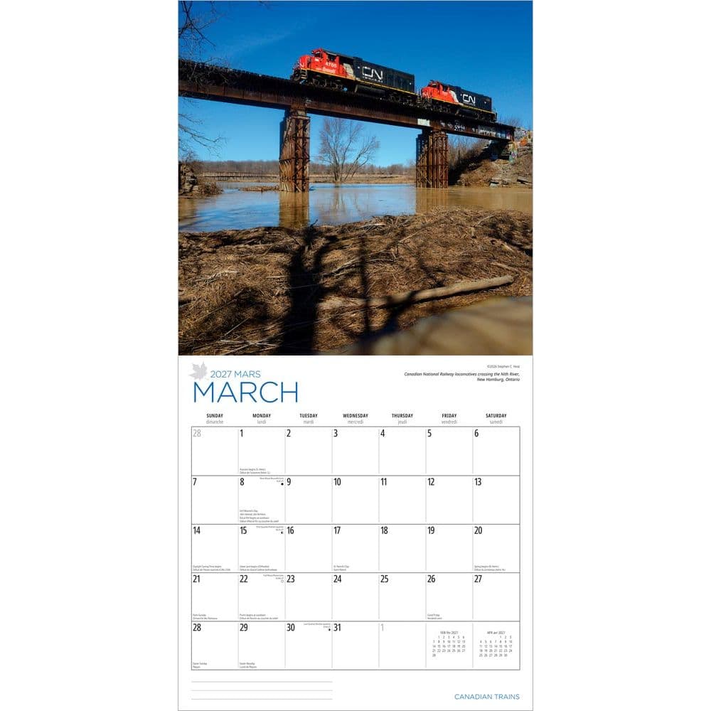 Trains Canadian 2027 Wall Calendar Second Alternate Image