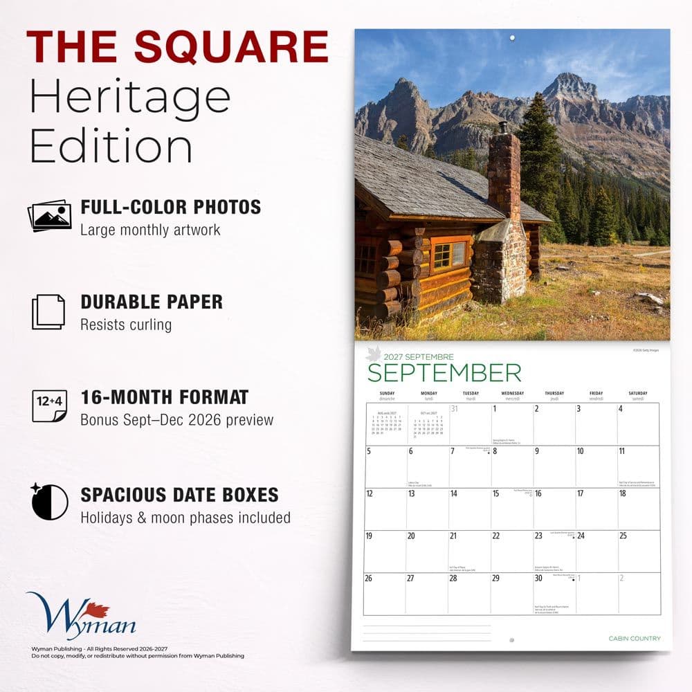 Cabin Country 2027 Wall Calendar Fifth Alternate Image