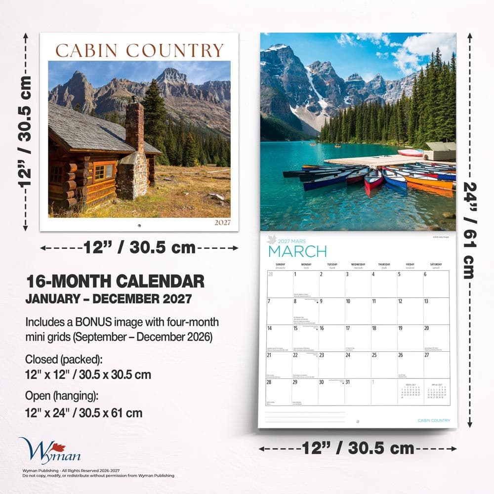 Cabin Country 2027 Wall Calendar Sixth Alternate Image