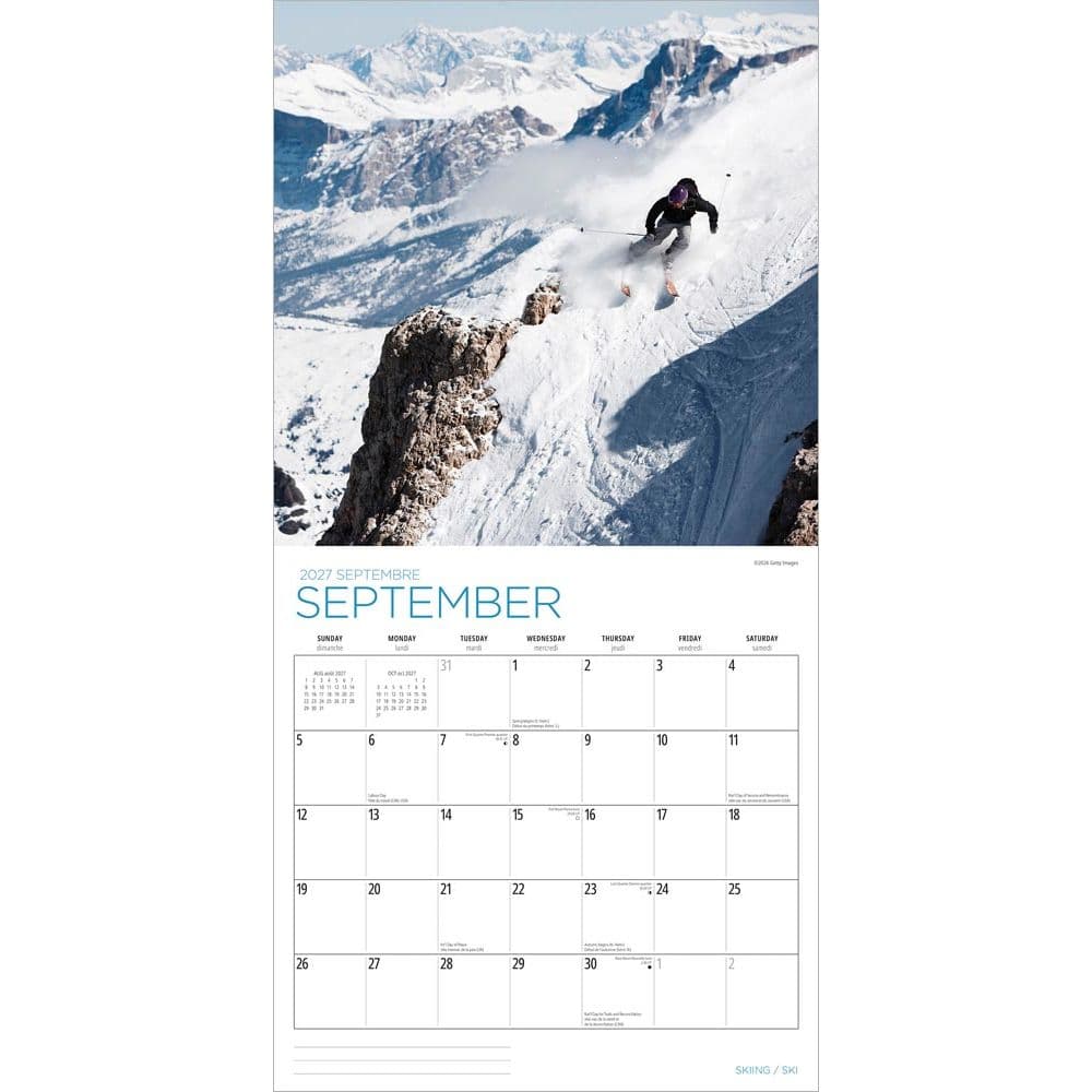 Skiing 2027 Wall Calendar Third Alternate Image