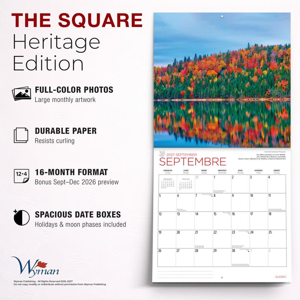 Quebec 2027 Wall Calendar Fifth Alternate Image