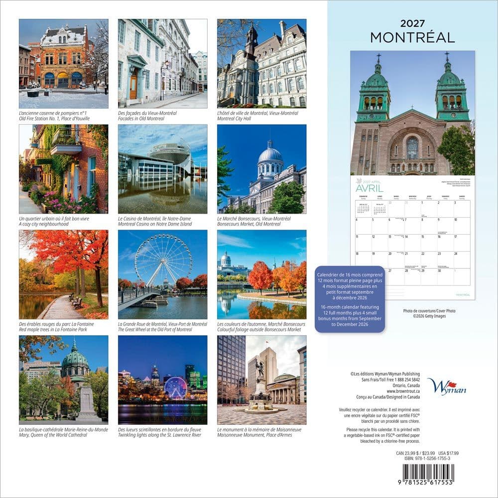 Montreal 2027 Wall Calendar First Alternate Image