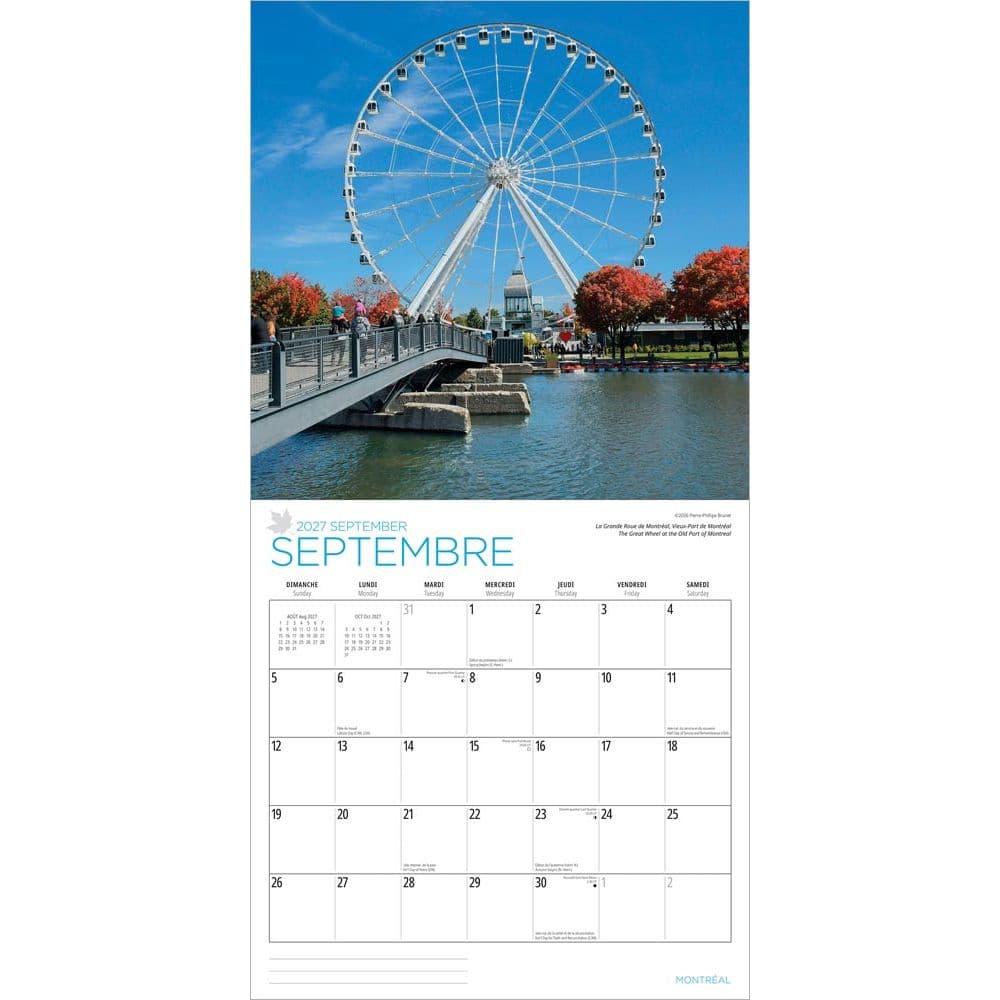 Montreal 2027 Wall Calendar Third Alternate Image