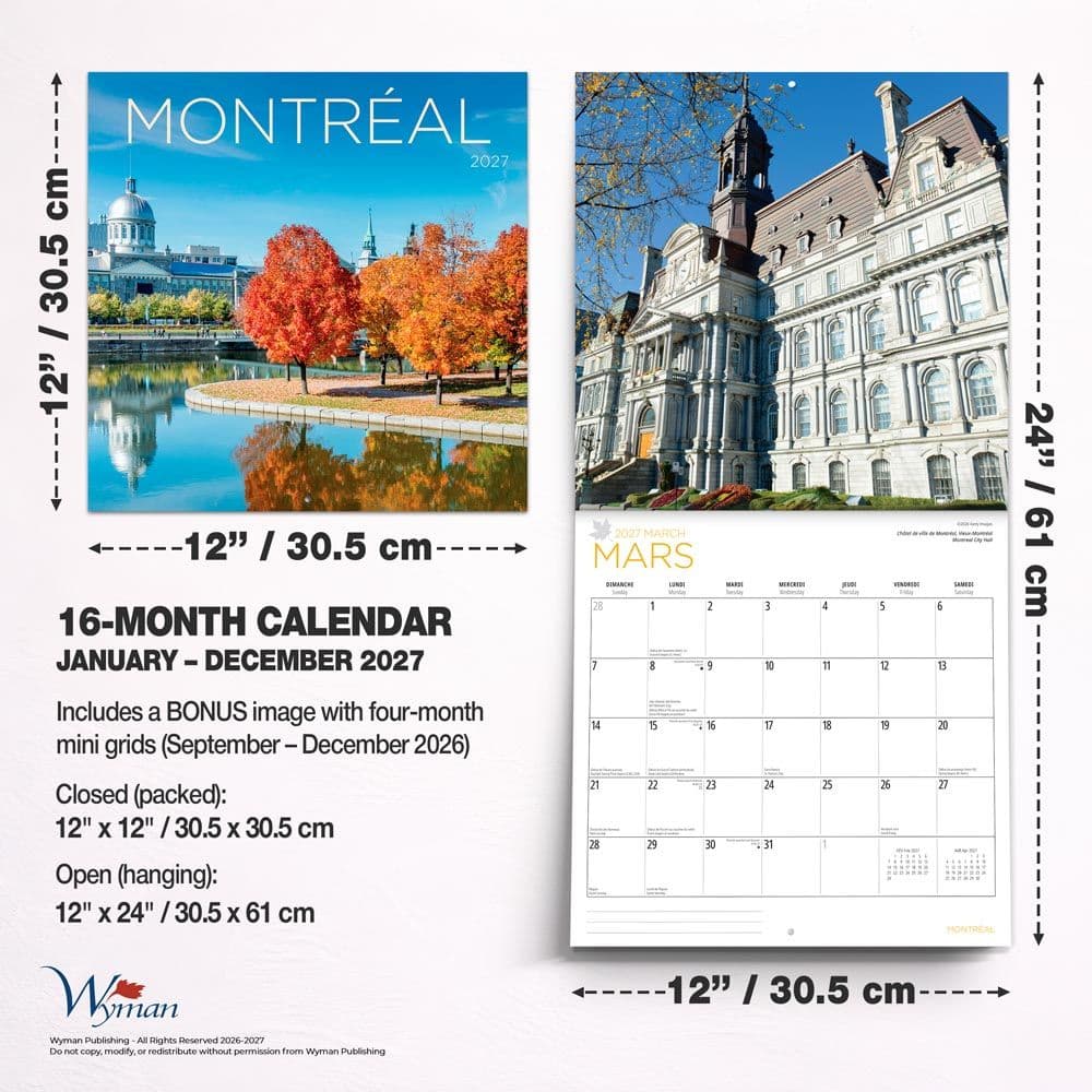 Montreal 2027 Wall Calendar Sixth Alternate Image