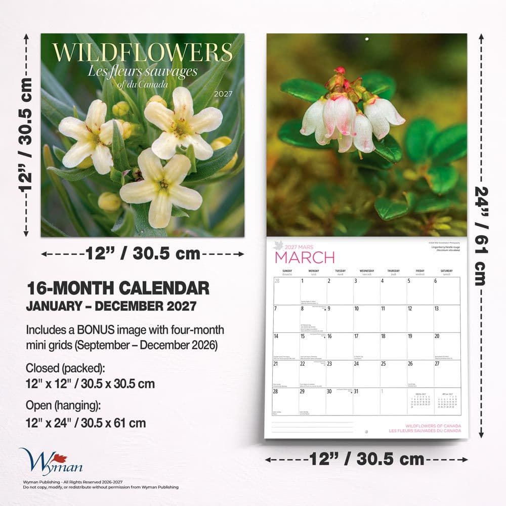 Wildflowers 2027 Wall Calendar Sixth Alternate Image