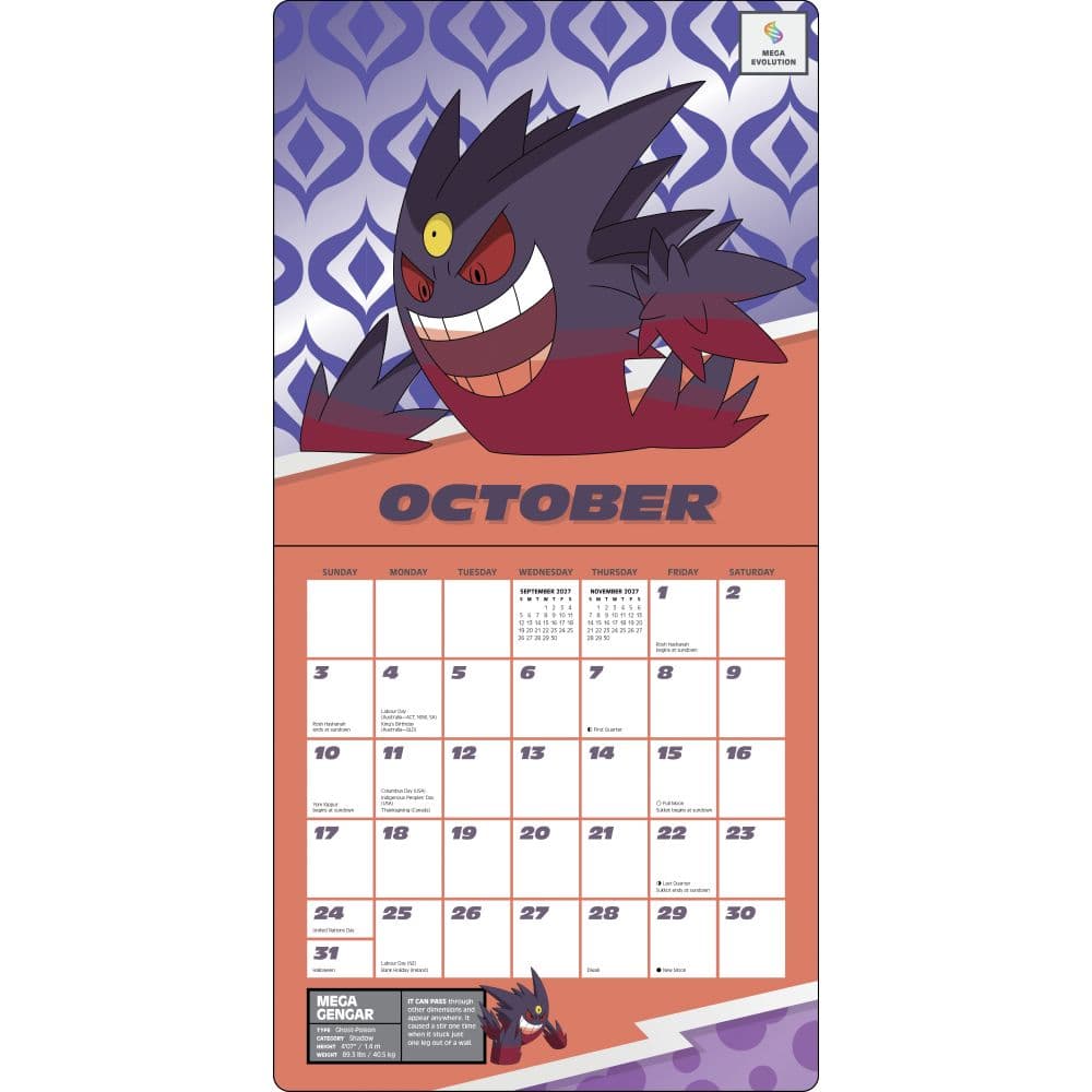Pokemon 2027 Wall Calendar