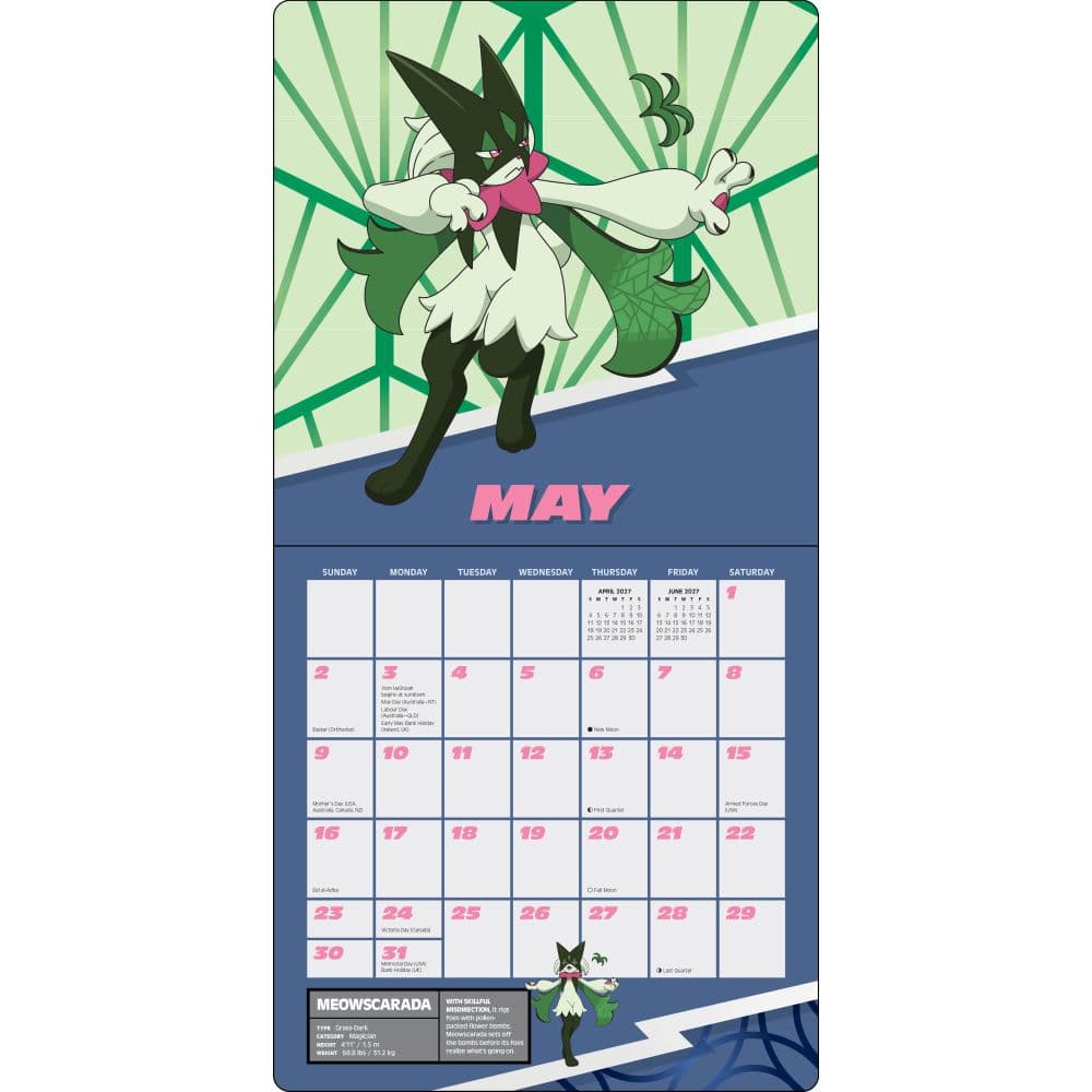 Pokemon 2027 Wall Calendar Second Alternate Image
