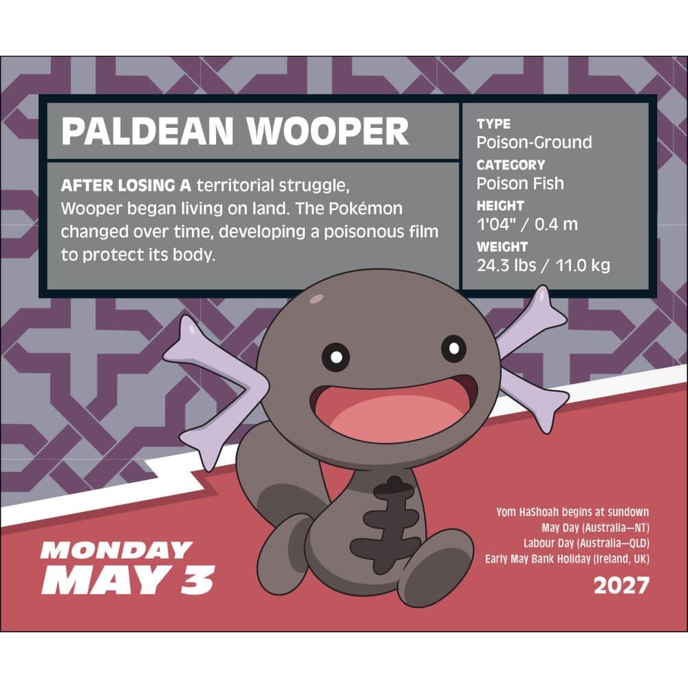 Pokemon 2027 Desk Calendar Second Alternate Image
