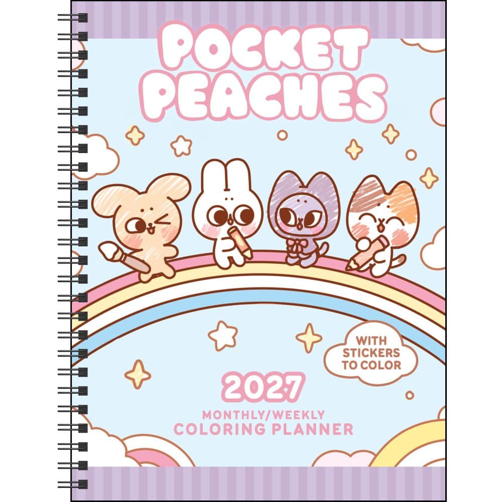 Pocket Peaches 2027 Coloring Planner Main Product Image