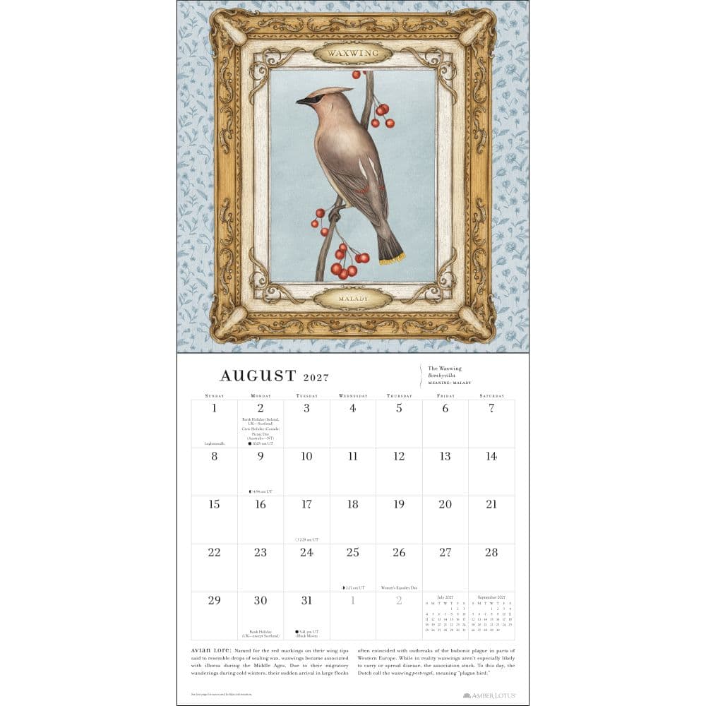 Ornithography 2027 Wall Calendar Fourth Alternate Image