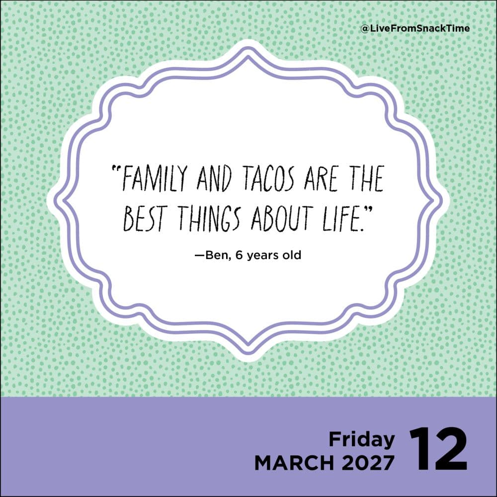 Live from Snack Time 2027 Desk Calendar Third Alternate Image