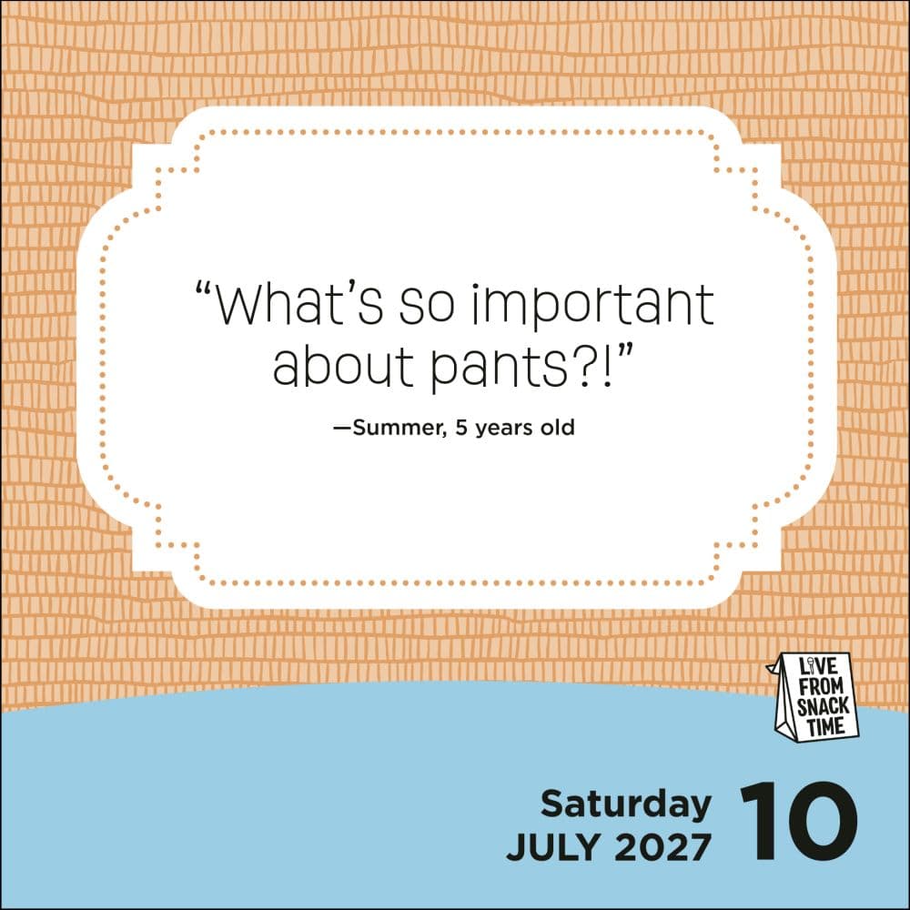 Live from Snack Time 2027 Desk Calendar Fourth Alternate Image