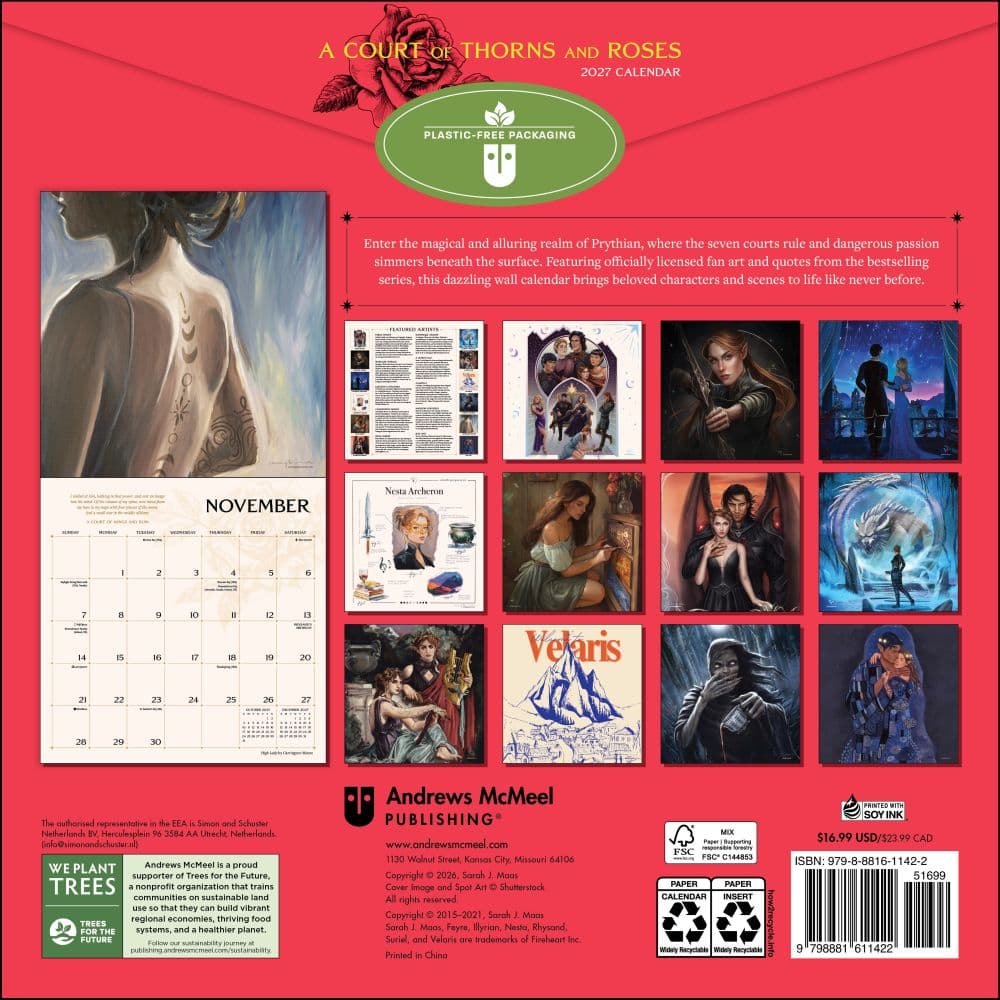 Court of Thorns and Roses Licensed Fan Art 2027 Wall Calendar First Alternate Image