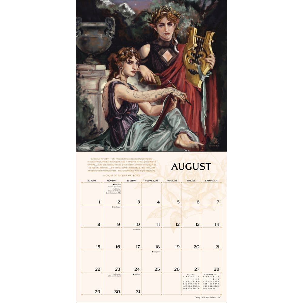 Court of Thorns and Roses Licensed Fan Art 2027 Wall Calendar Fifth Alternate Image