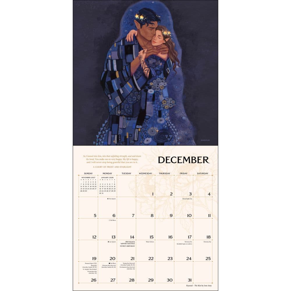 Court of Thorns and Roses Licensed Fan Art 2027 Wall Calendar Sixth Alternate Image