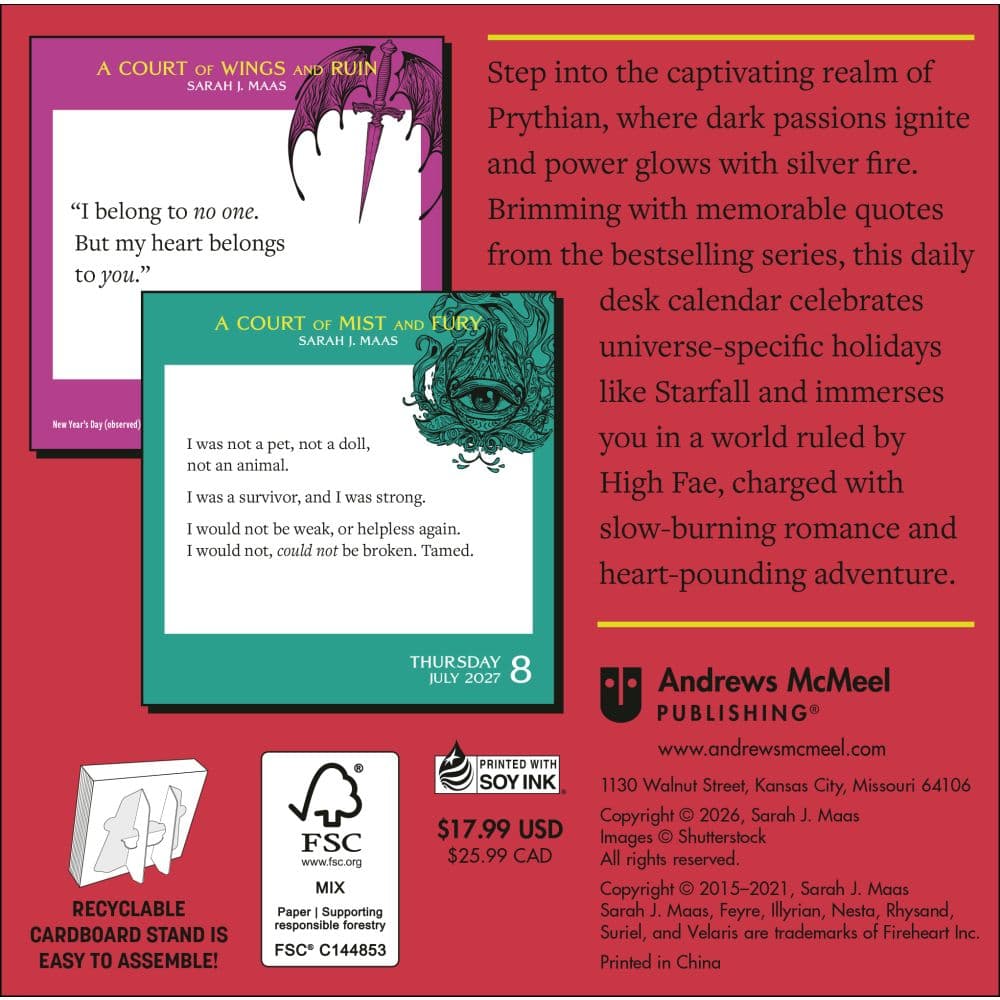 Court of Thorns and Roses 2027 Desk Calendar First Alternate Image