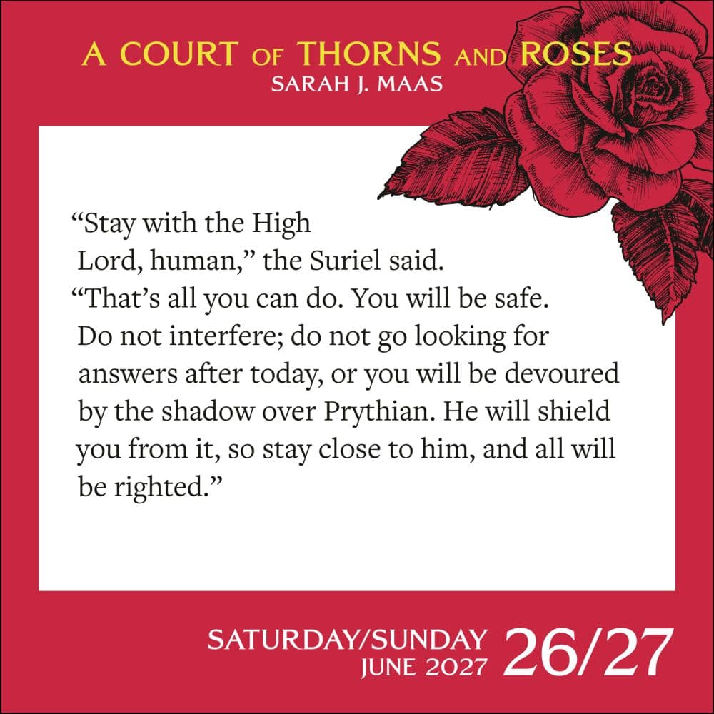 Court of Thorns and Roses 2027 Desk Calendar Fifth Alternate Image