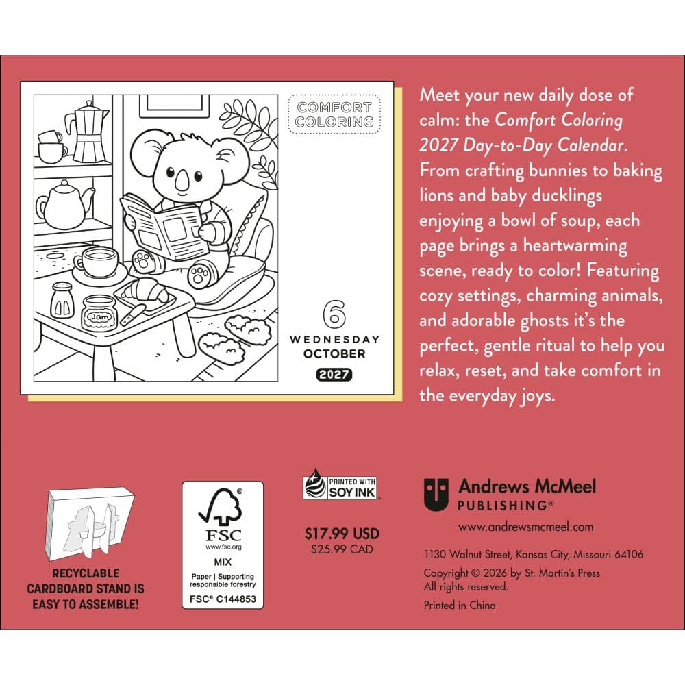 Comfort Coloring 2027 Desk Calendar First Alternate Image