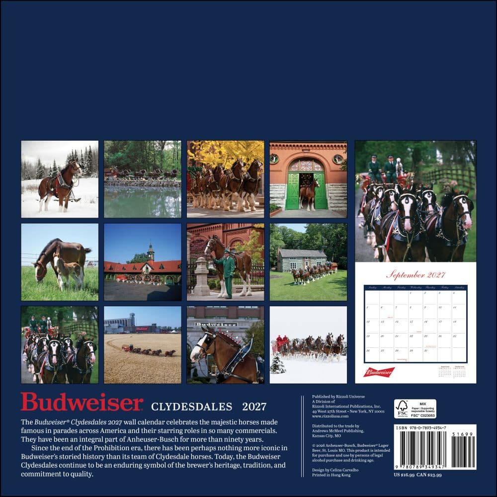 Clydesdales of Budweiser 2027 Wall Calendar First Alternate Image