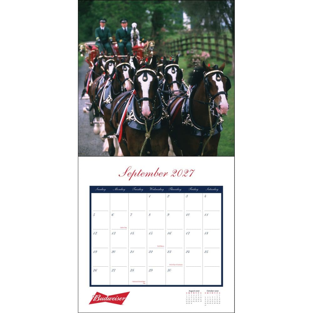 Clydesdales of Budweiser 2027 Wall Calendar Fourth Alternate Image