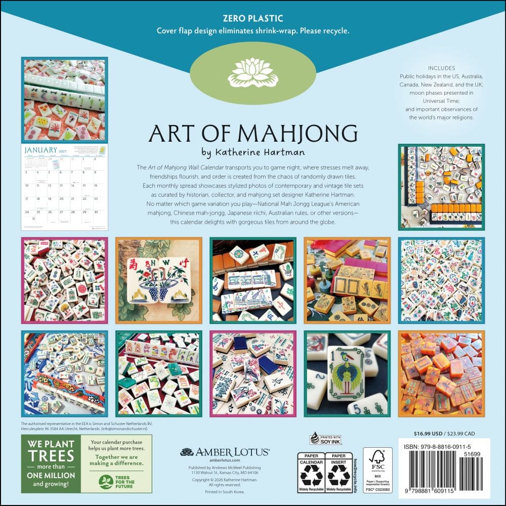 Art of Mahjong 2027 Wall Calendar First Alternate Image