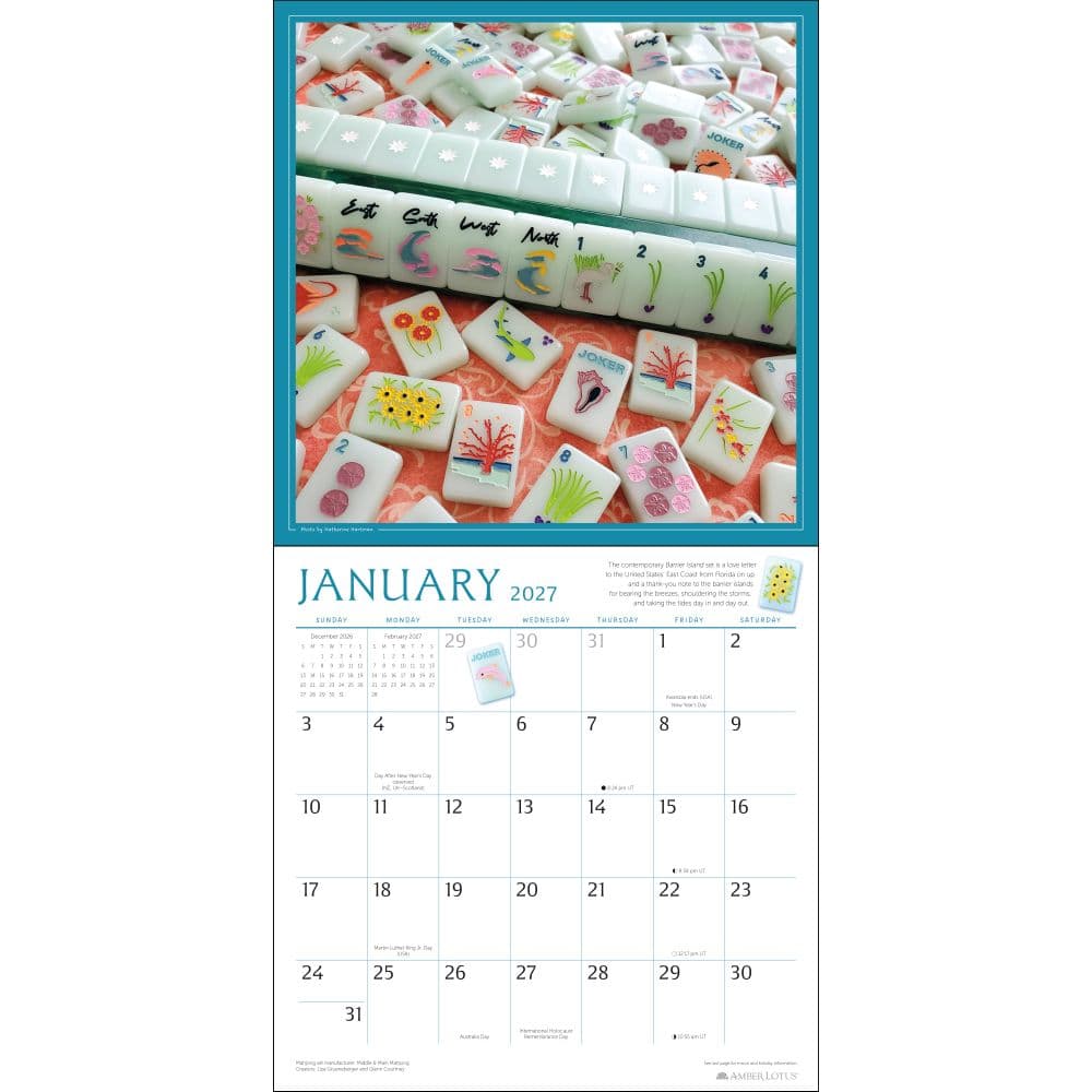Art of Mahjong 2027 Wall Calendar Second Alternate Image
