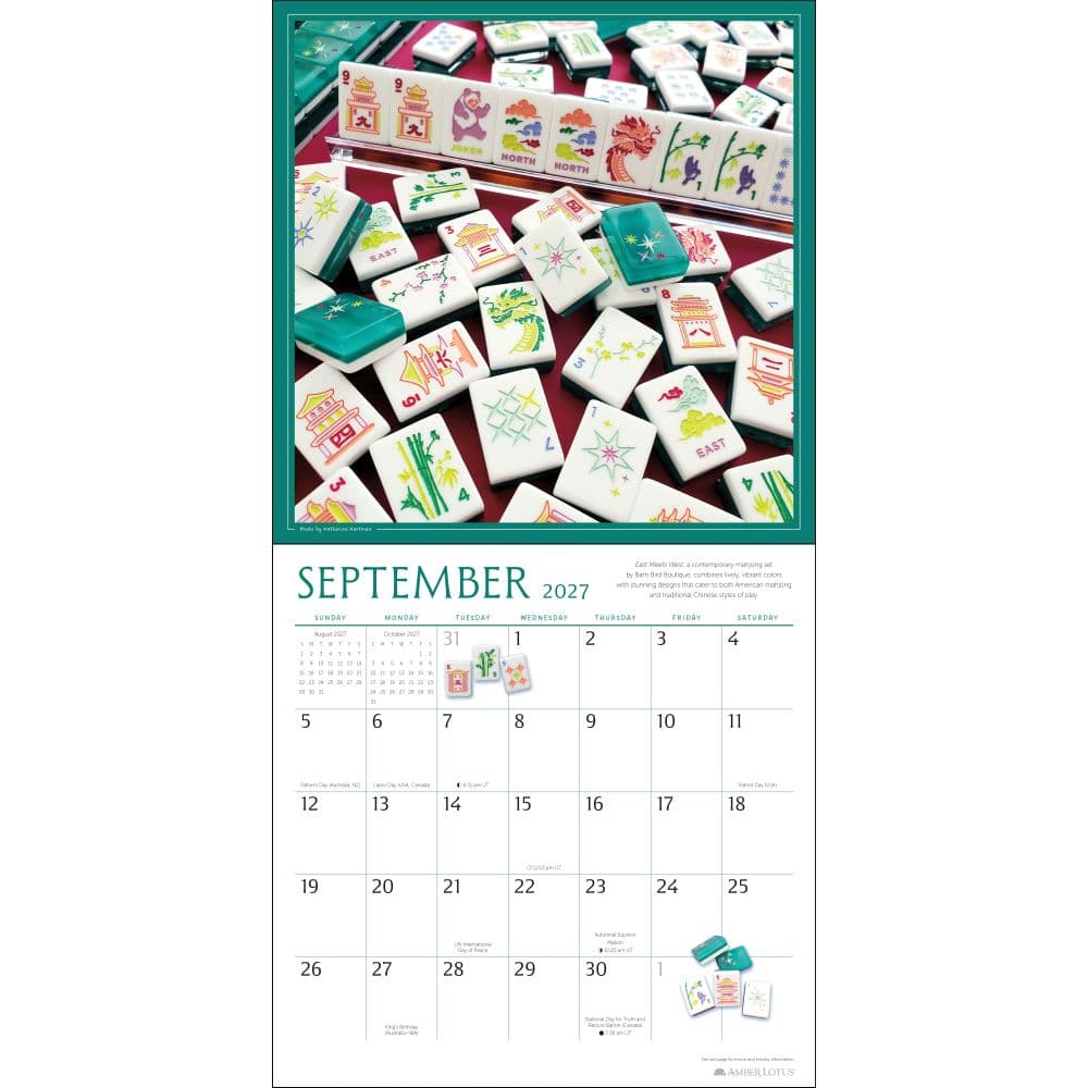 Art of Mahjong 2027 Wall Calendar Fourth Alternate Image