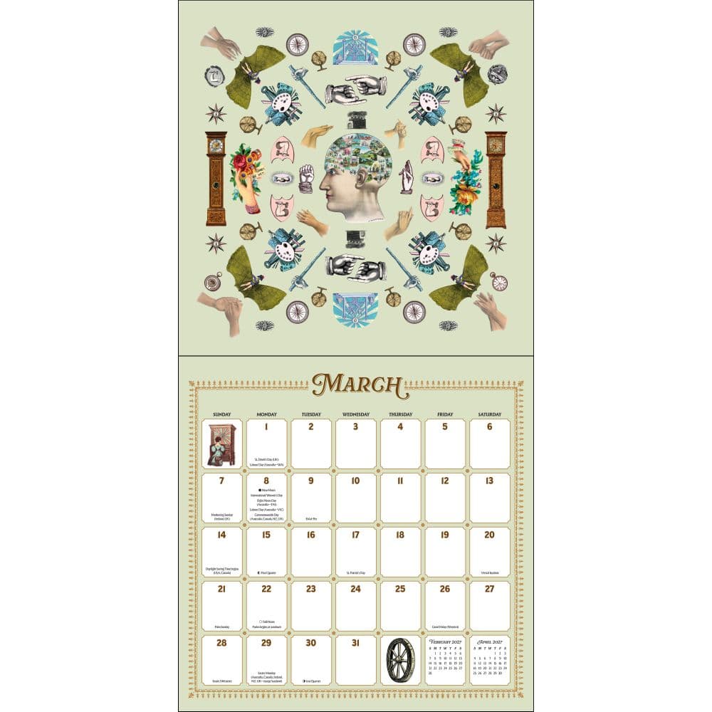 Antiquarian Sticker Book 2027 Wall Calendar Second Alternate Image