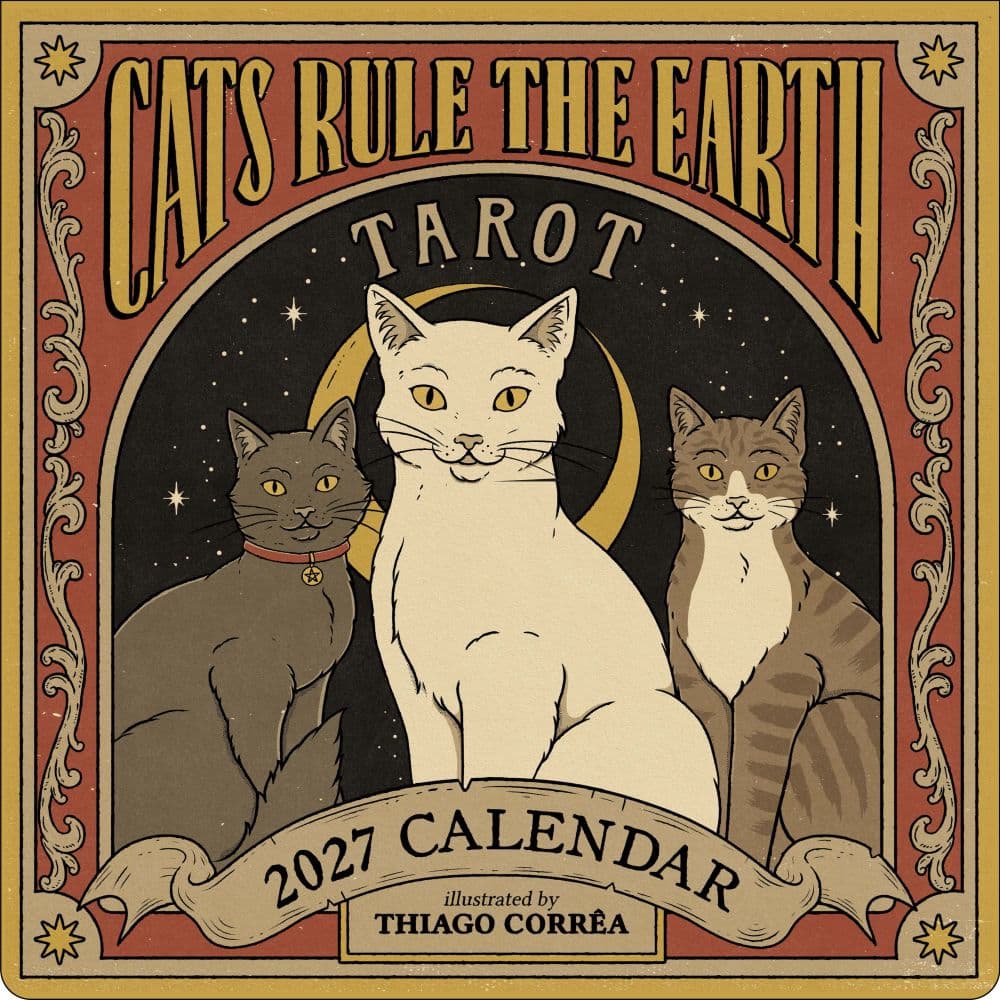 Cats Rule the Earth Tarot 2027 Wall Calendar Main Product Image