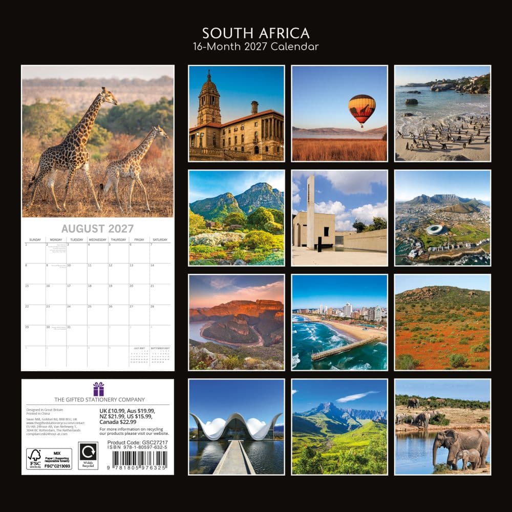South Africa 2027 Wall Calendar First Alternate Image