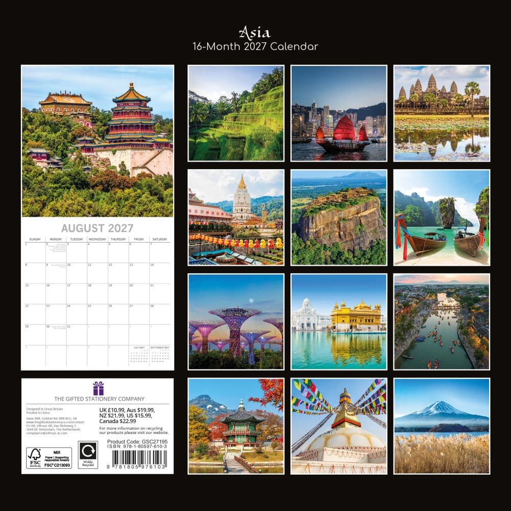 Asia 2027 Wall Calendar First Alternate Image