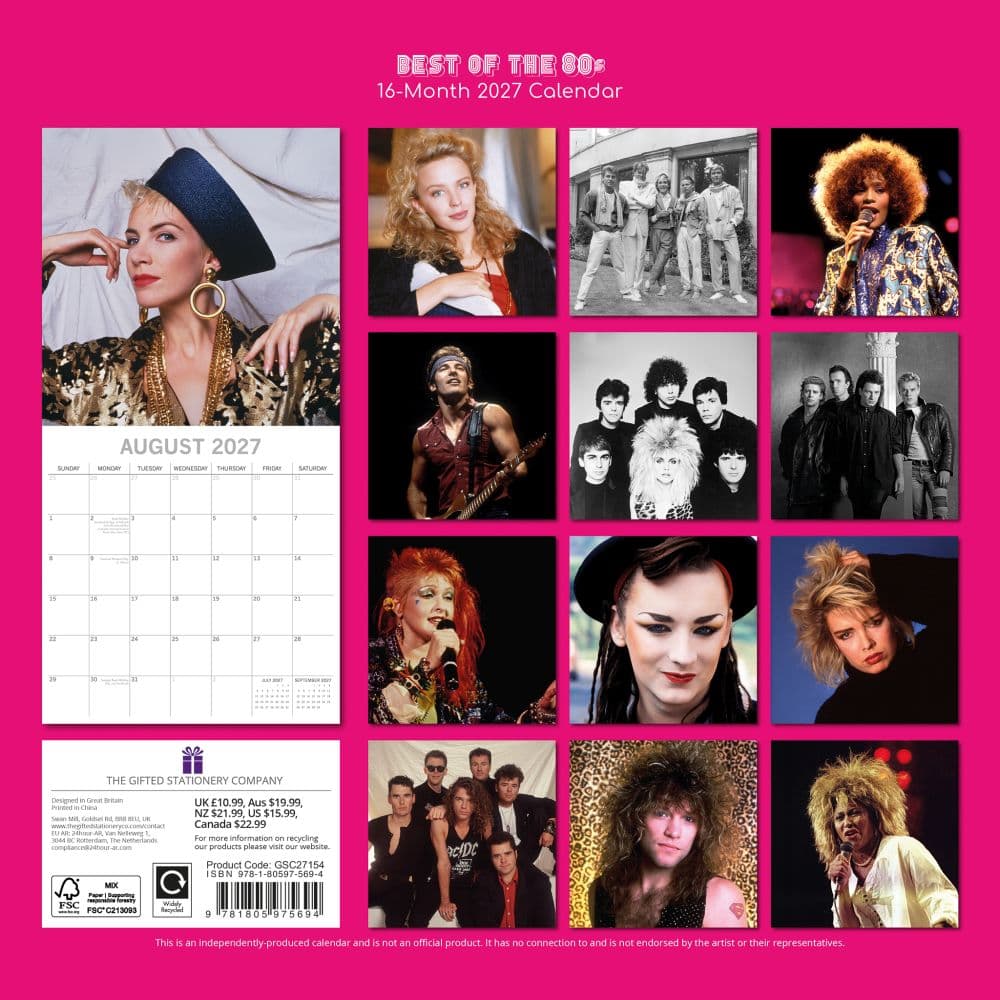 Best of the 80s 2027 Wall Calendar First Alternate Image