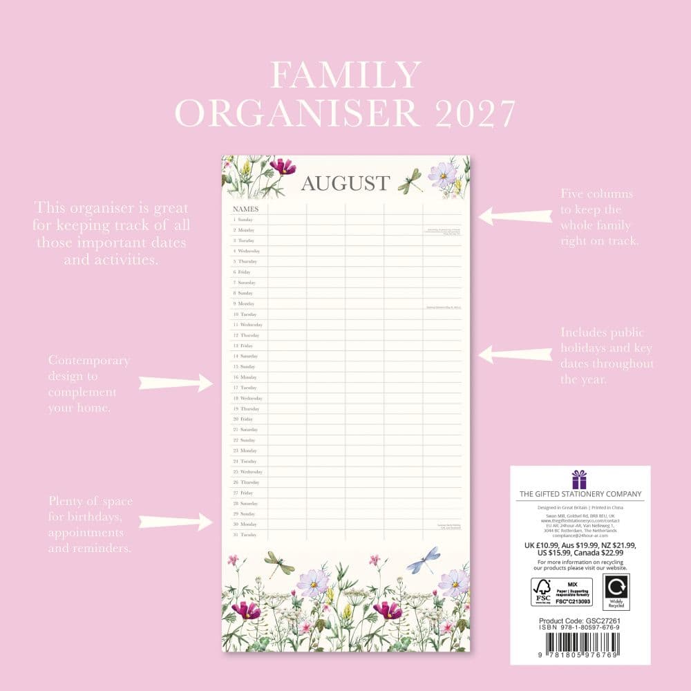 Family Organiser Wild Harmony 2027 Wall Calendar First Alternate Image