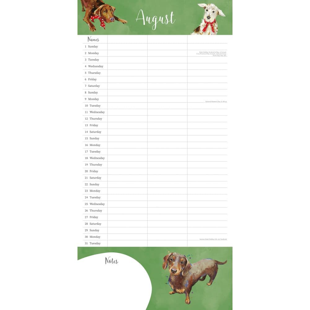Dog Lovers Organiser 2027 Wall Calendar Second Alternate Image