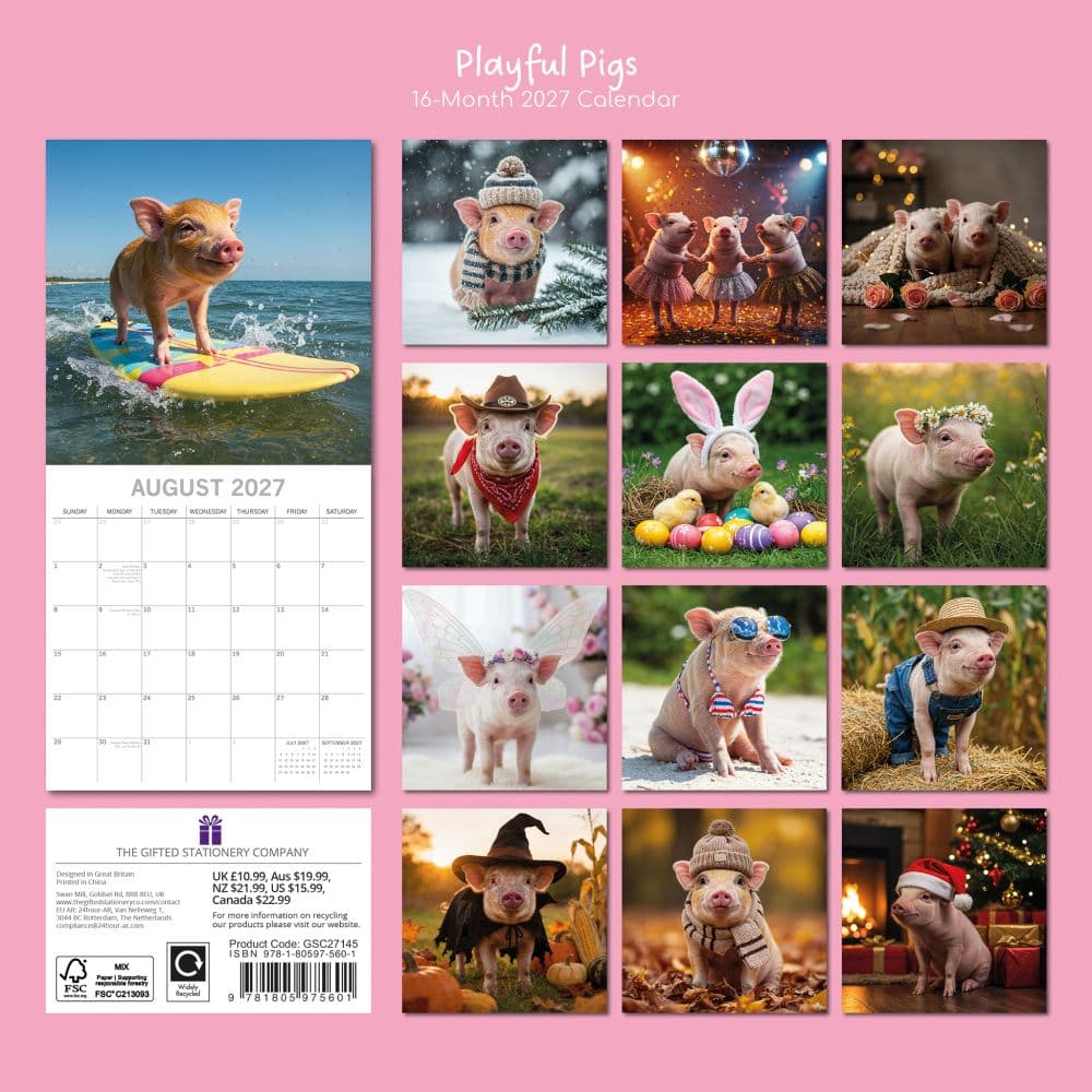 Playful Pigs 2027 Wall Calendar First Alternate Image