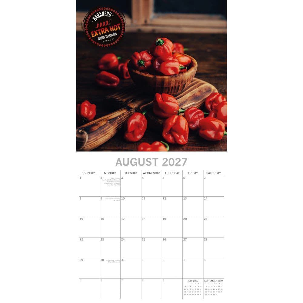 Super Hot Chillies 2027 Wall Calendar Second Alternate Image