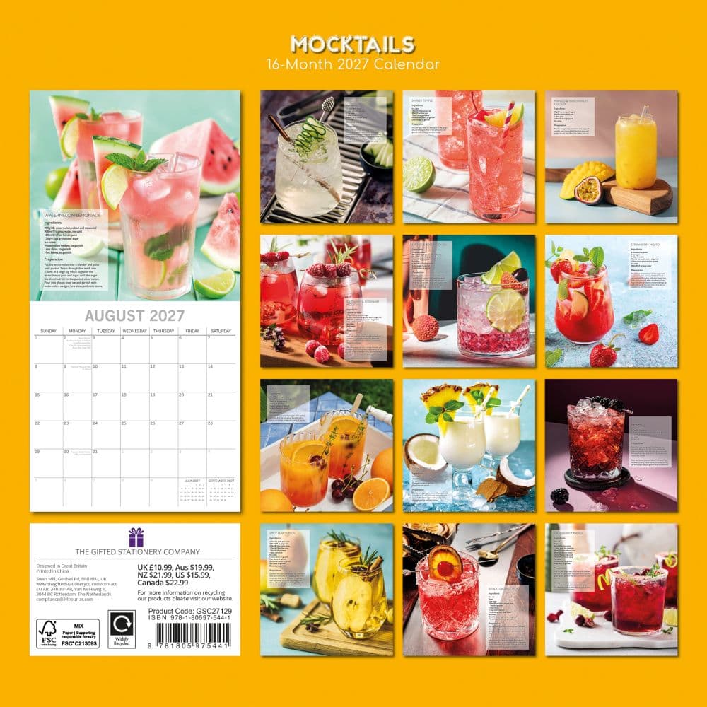 Mocktails 2027 Wall Calendar First Alternate Image