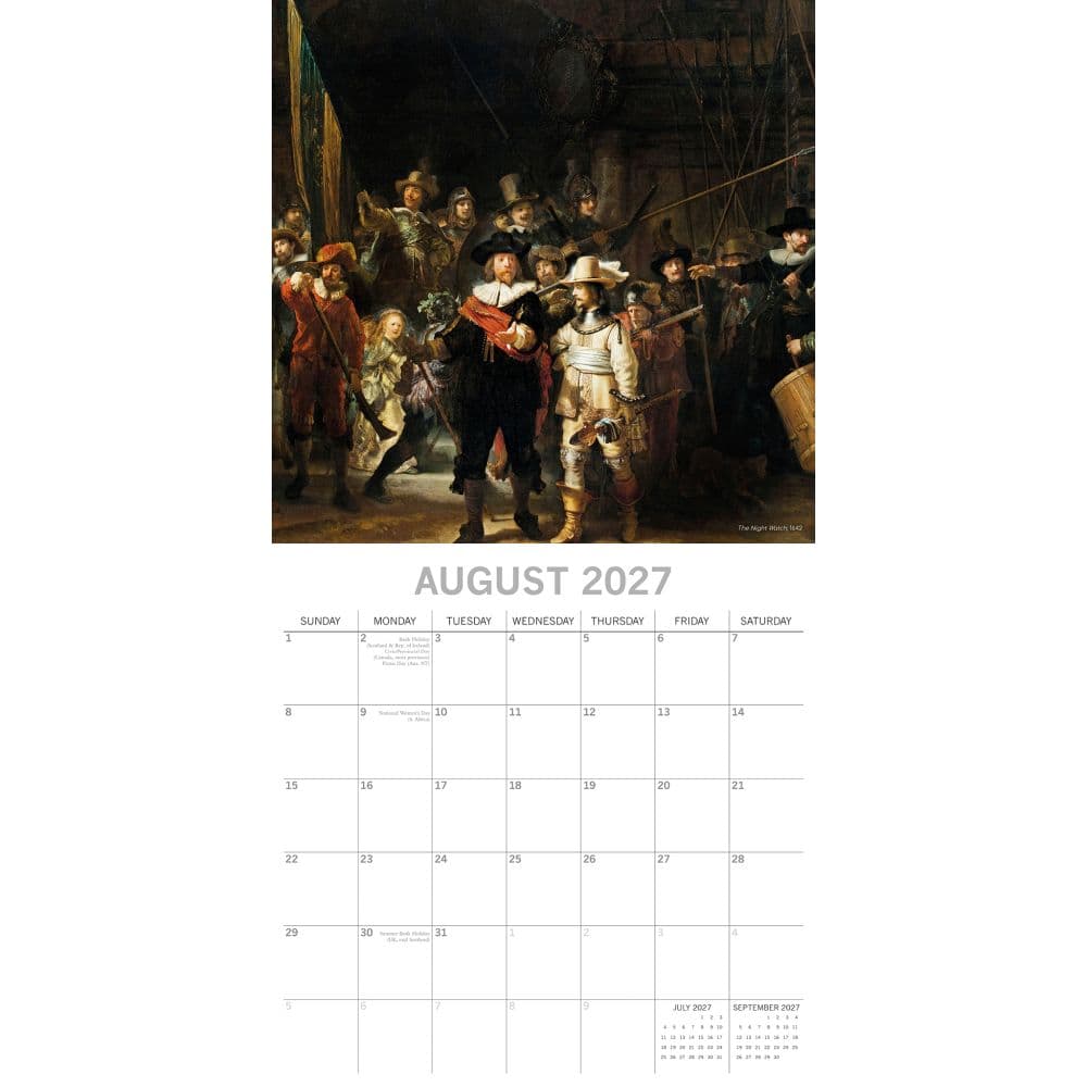 Rembrandt 2027 Wall Calendar Second Alternate Image