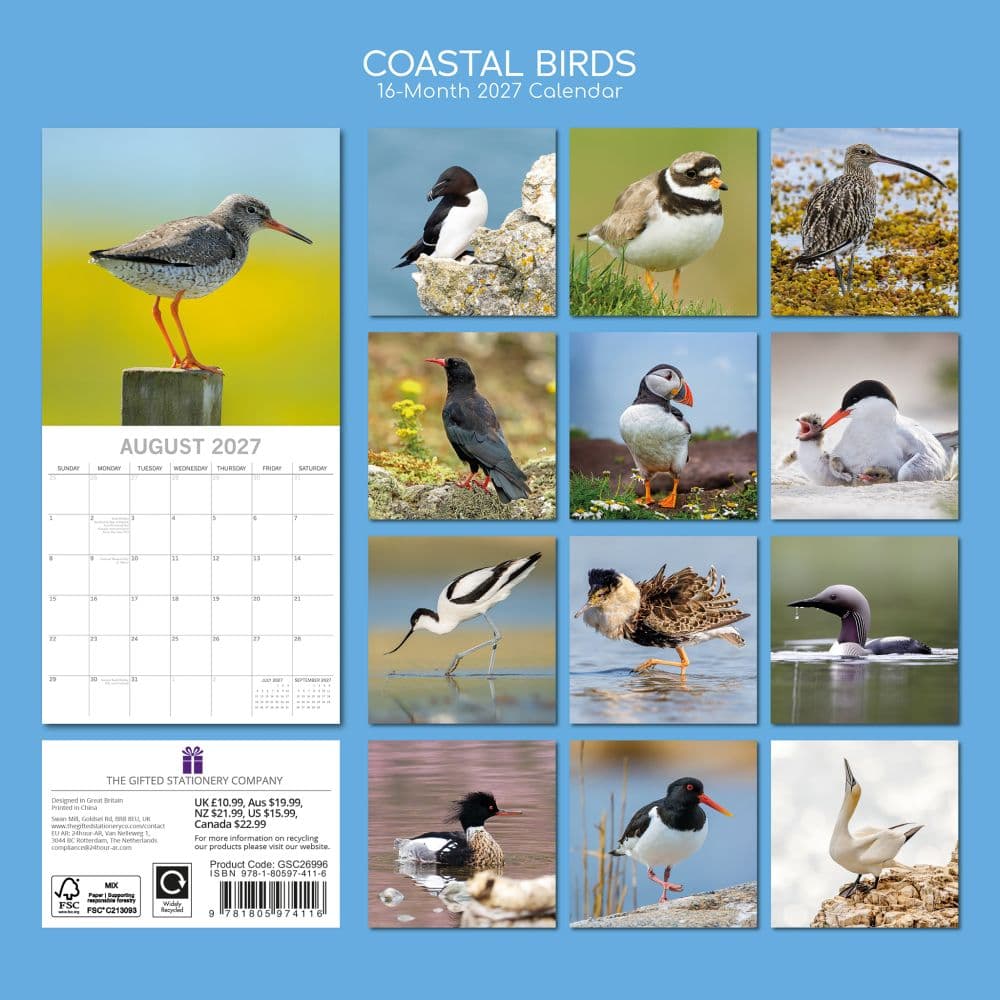 Coastal Birds 2027 Wall Calendar First Alternate Image