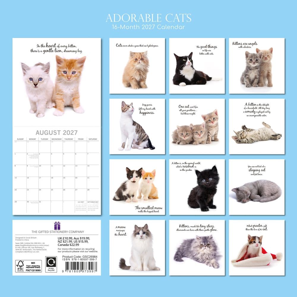 Adorable Cats 2027 Wall Calendar First Alternate Image