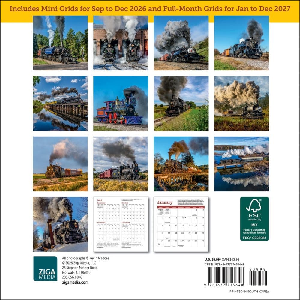 Steam Trains 2027 Mini Wall Calendar First Alternate Image