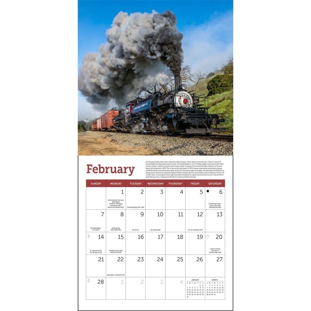 Steam Trains 2027 Mini Wall Calendar Second Alternate Image