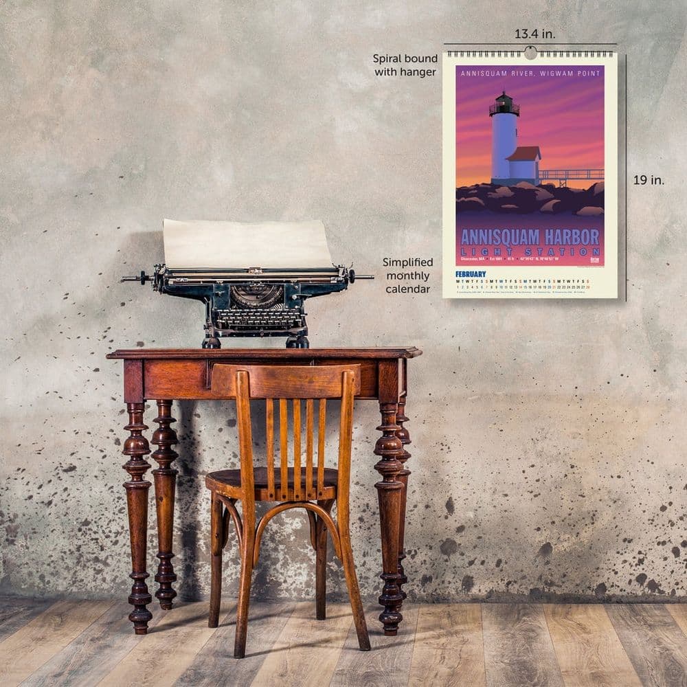 New England Lighthouses Posters 2027 Wall Calendar Fifth Alternate Image