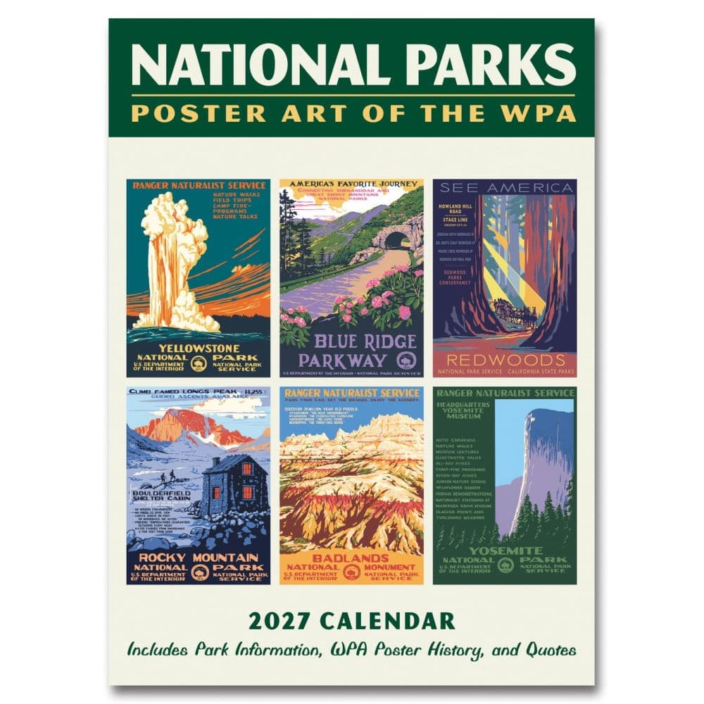 image National Parks Poster Art of the WPA 2027 Wall Calendar Main Product Image