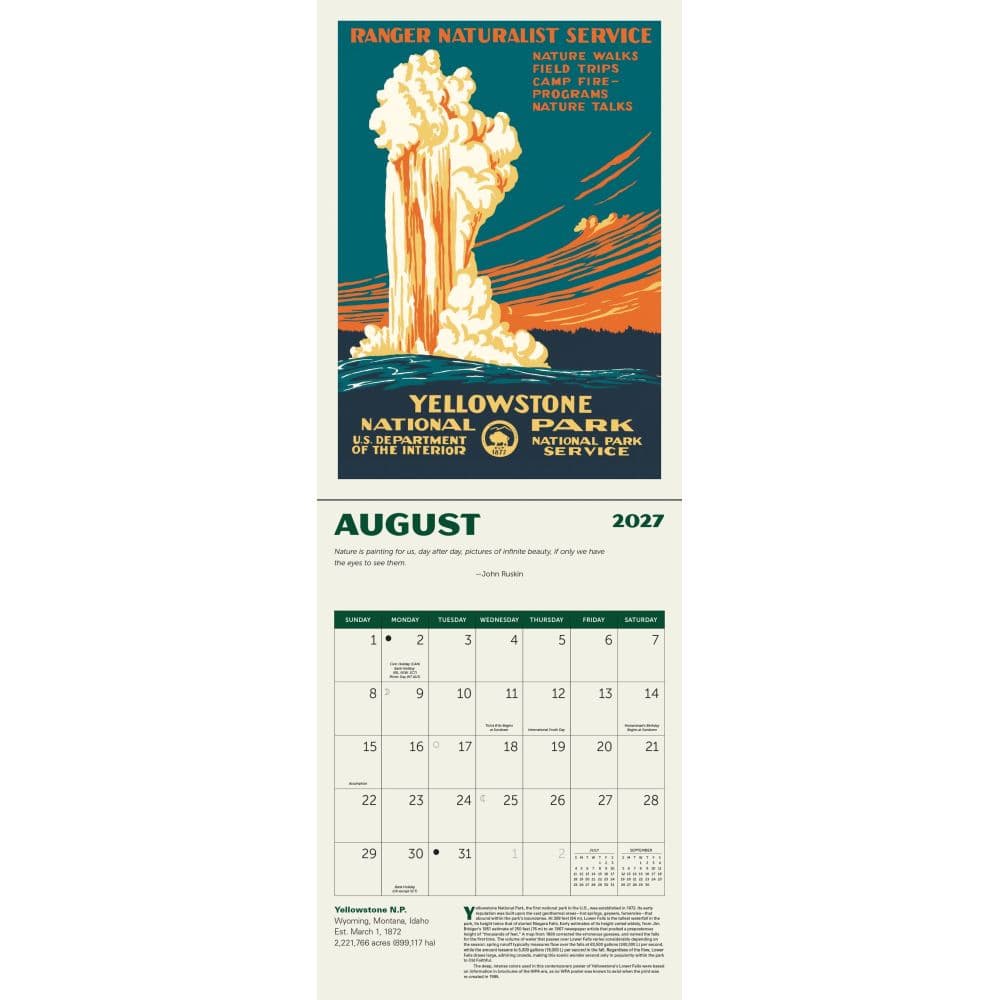 National Parks Poster Art of the WPA 2027 Wall Calendar Third Alternate Image