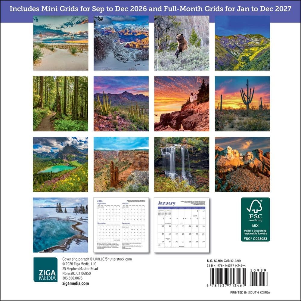 America's National Parks 2027 Mini Wall Calendar First Alternate Image