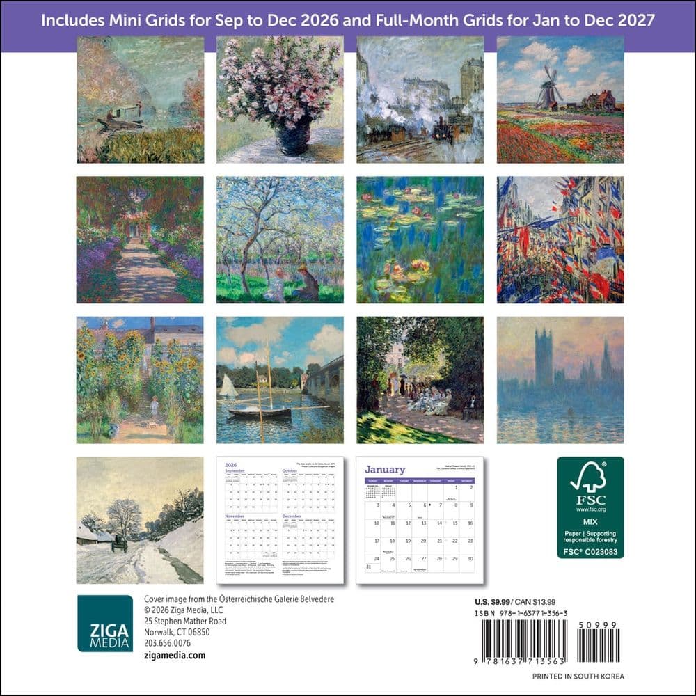 Monet Museum of Fine Arts 2027 Mini Wall Calendar First Alternate Image