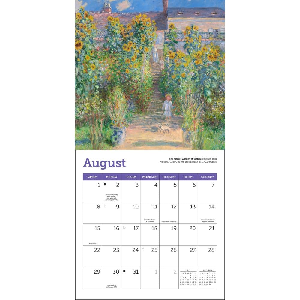 Monet Museum of Fine Arts 2027 Mini Wall Calendar Fourth Alternate Image