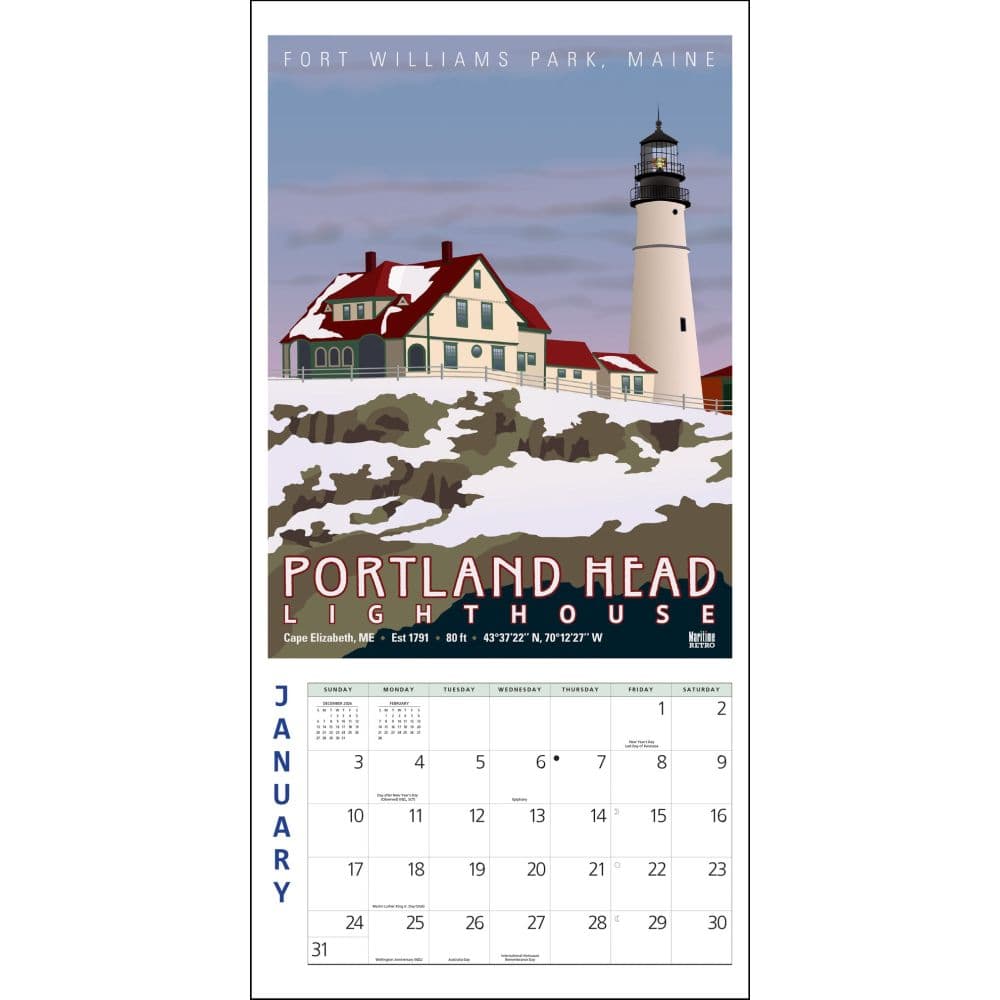 Lighthouse Posters 2027 Mini Wall Calendar Second Alternate Image